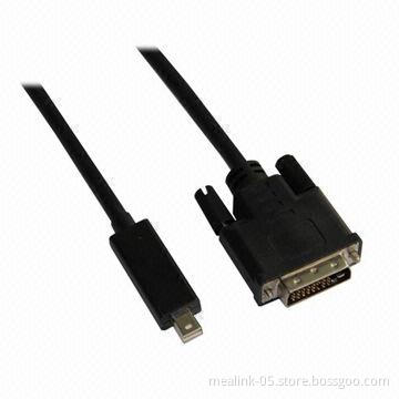 Mini DP Male to DVI Male Adapter Cable with Gold-plated Plugs